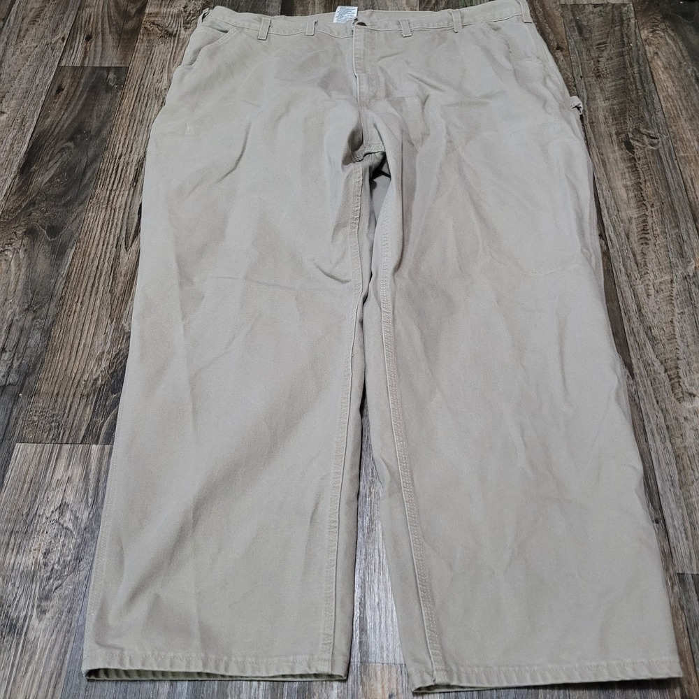 Carhartt Carpenter Pants Tan Dungaree Fit Canvas Workwear 48x30 B11 DES